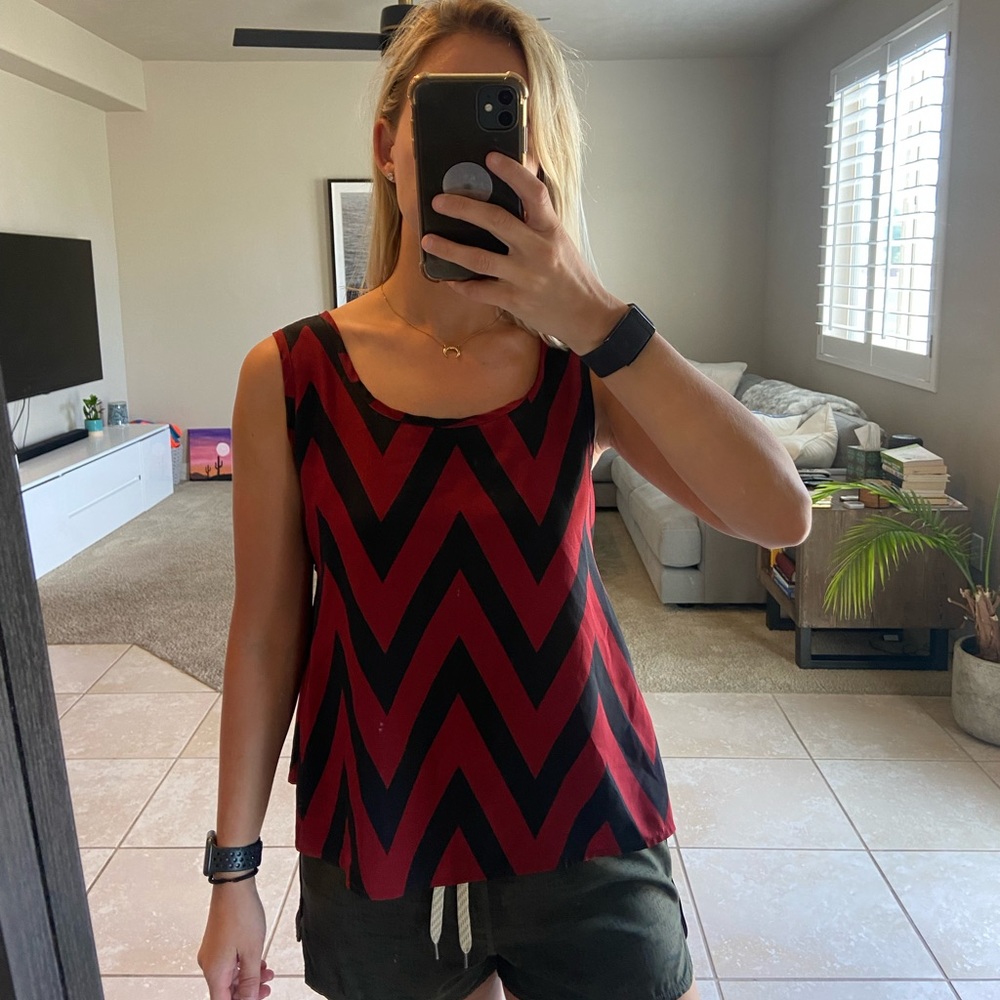Red and black tank top